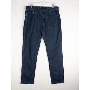Travis Matthew Jeans Mens 34x33 Blue Dark Wash Tapered High Rise Denim Stretch